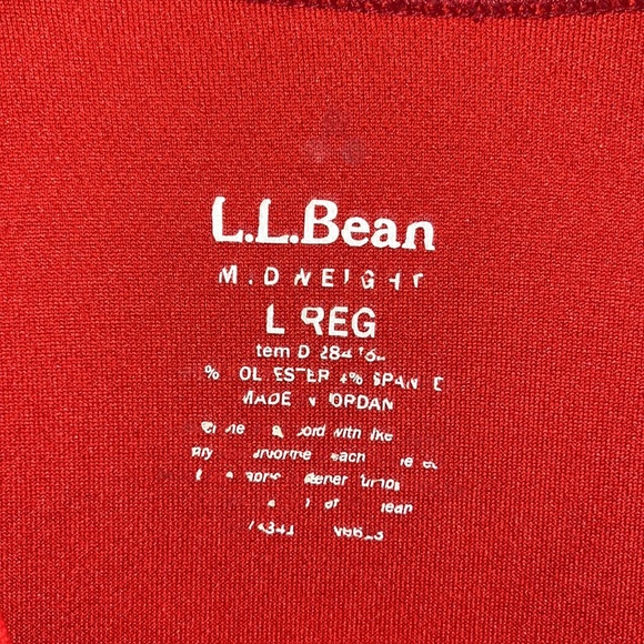 LL Bean 284758 Midweight Shirt Dry Fit Contrast Stitching in Red - Picture 3 of 3